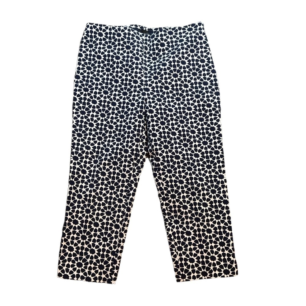 Talbots Chatham Cropped Ankle Pant Size 12P Navy / White